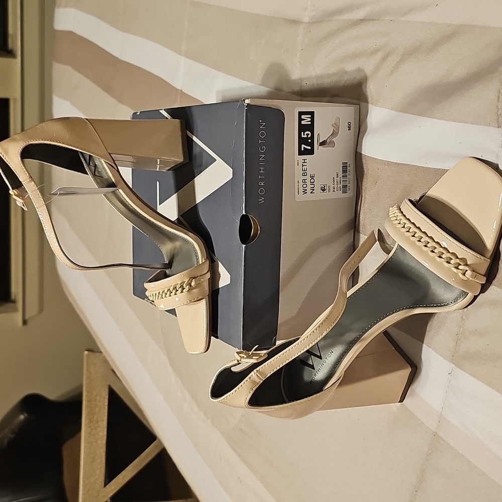 Worthington Nude Block Heel Sandals